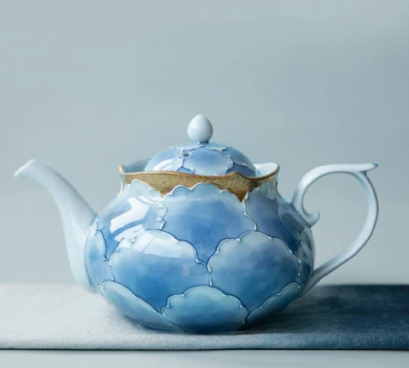 文山窯-Arita Yaki Peony Flower Teapot (Gift Box）