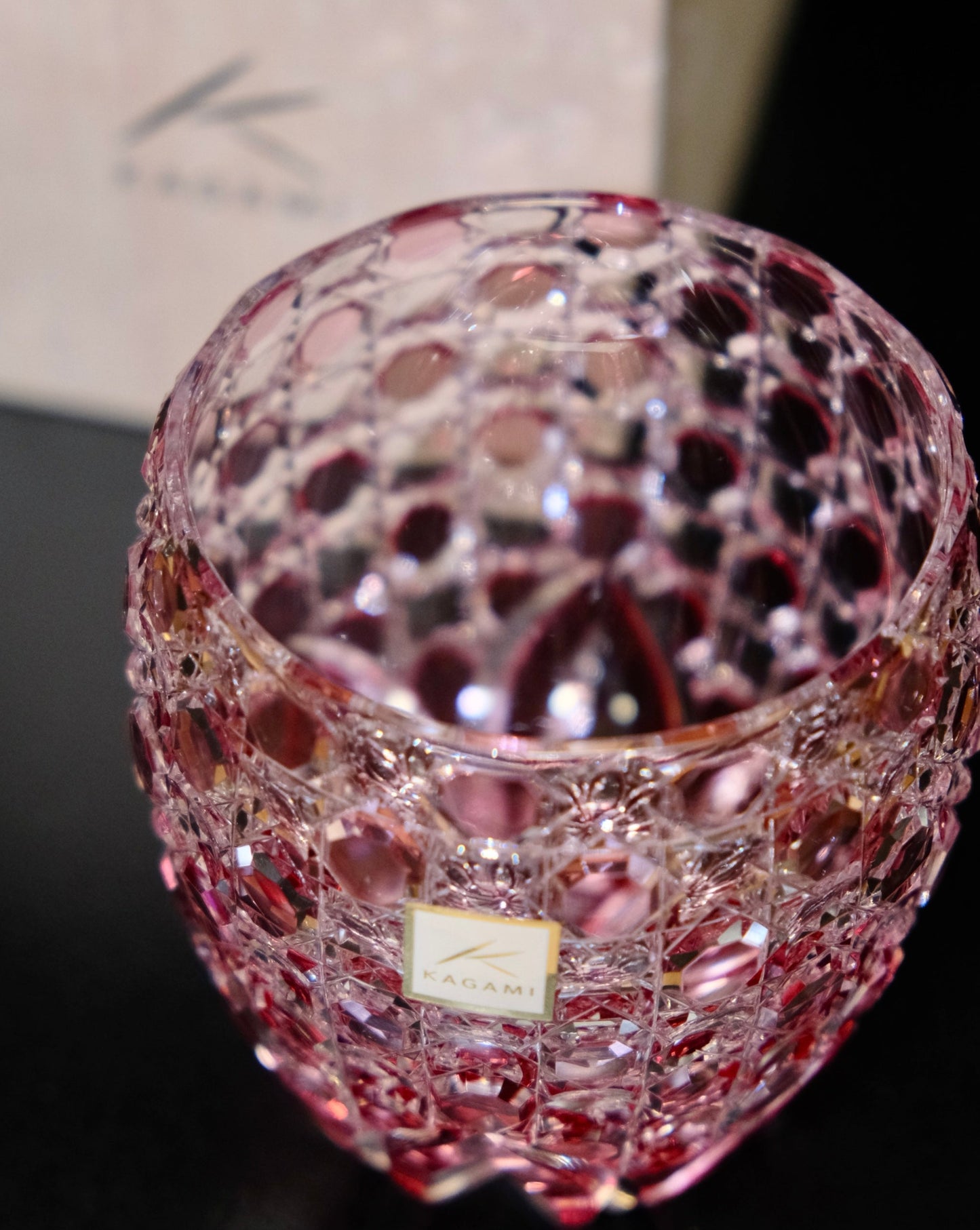 [KAGAMI CRYSTAL] Whiskey Glass SAIKA By JUNICHI NABETANI Master Of Traditional Crafts Edo Kiriko