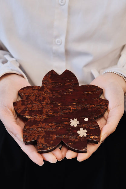 Yatsuyanagi Handmade Sakura Flower Shape Wood Teapot Mat