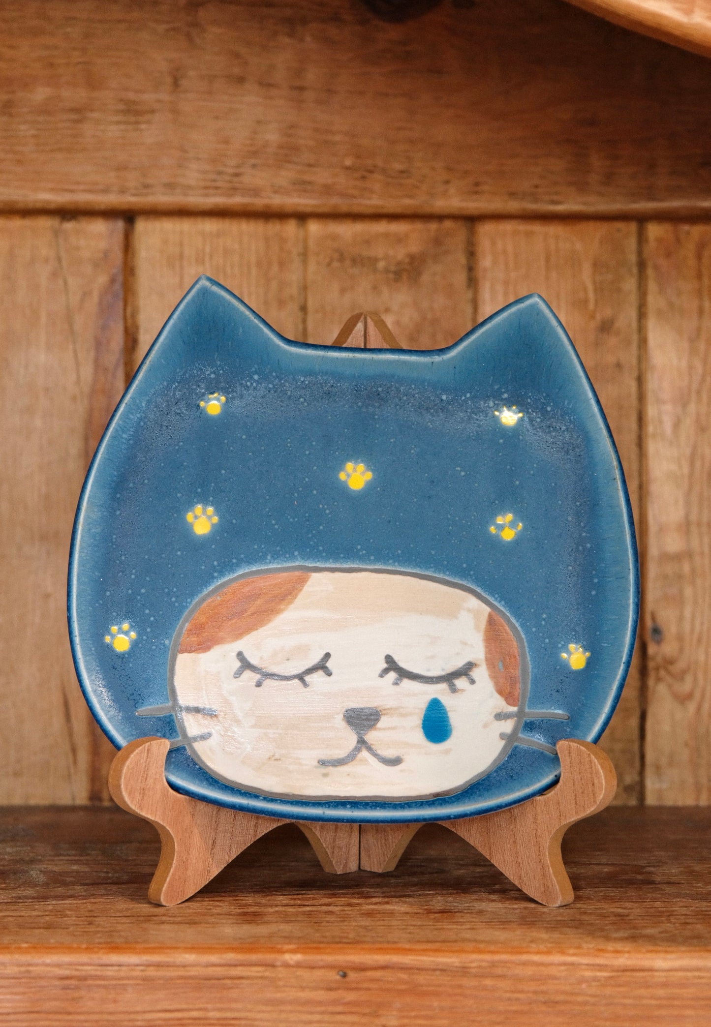 Artisans-YU*ZU*KI KAKERA Handmade 8'' Large Dish Plate (Cat)