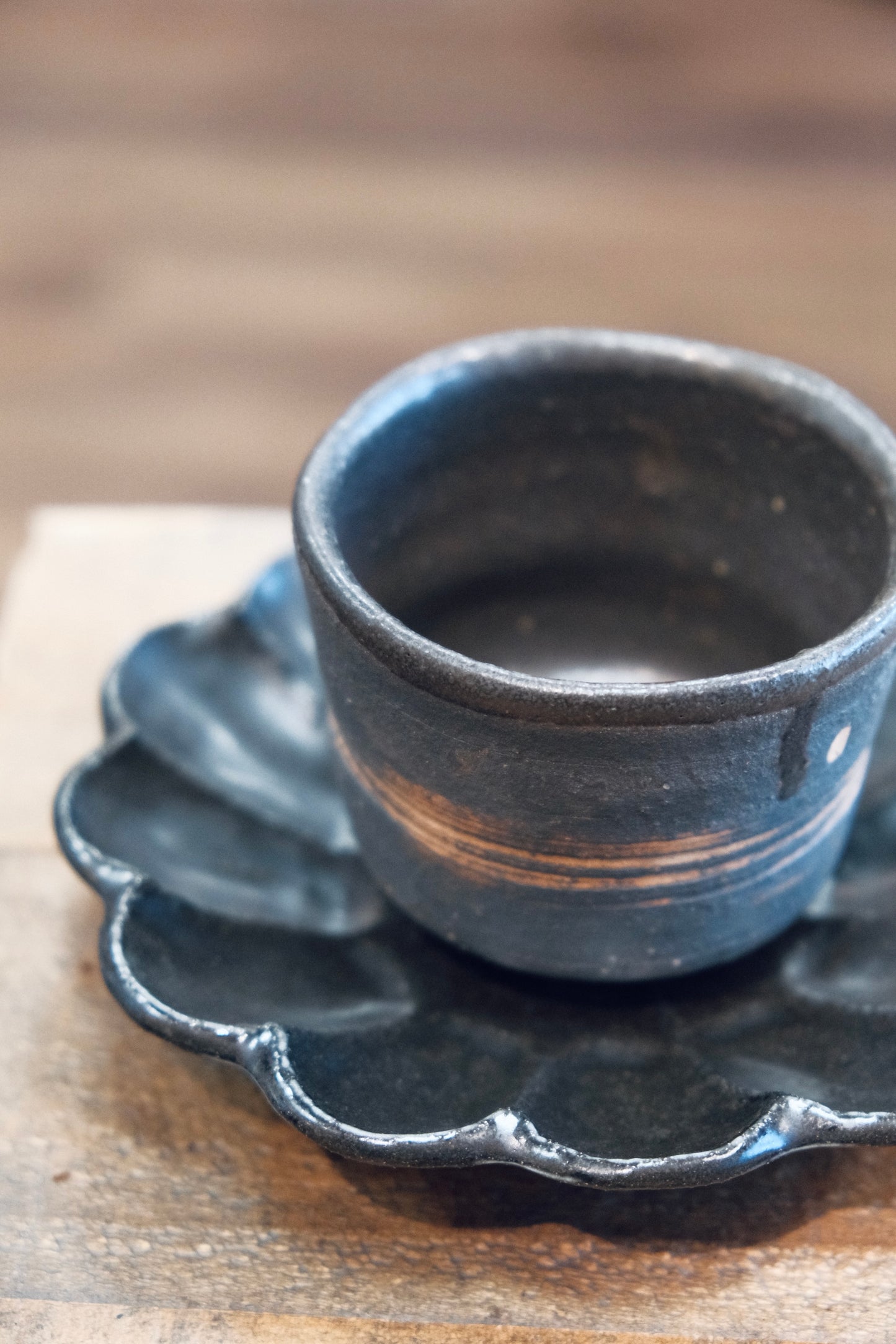 Shigaraki Gold brush Handmade Ceramic Tea Cup