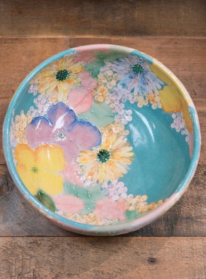 YUZURIHA Flower Handmade Ceramic Flowers Large Bowl #2 (Gift Box)