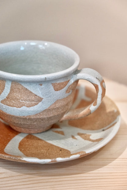 Shigaraki Handmade "Lava" Cup & Saucer Set