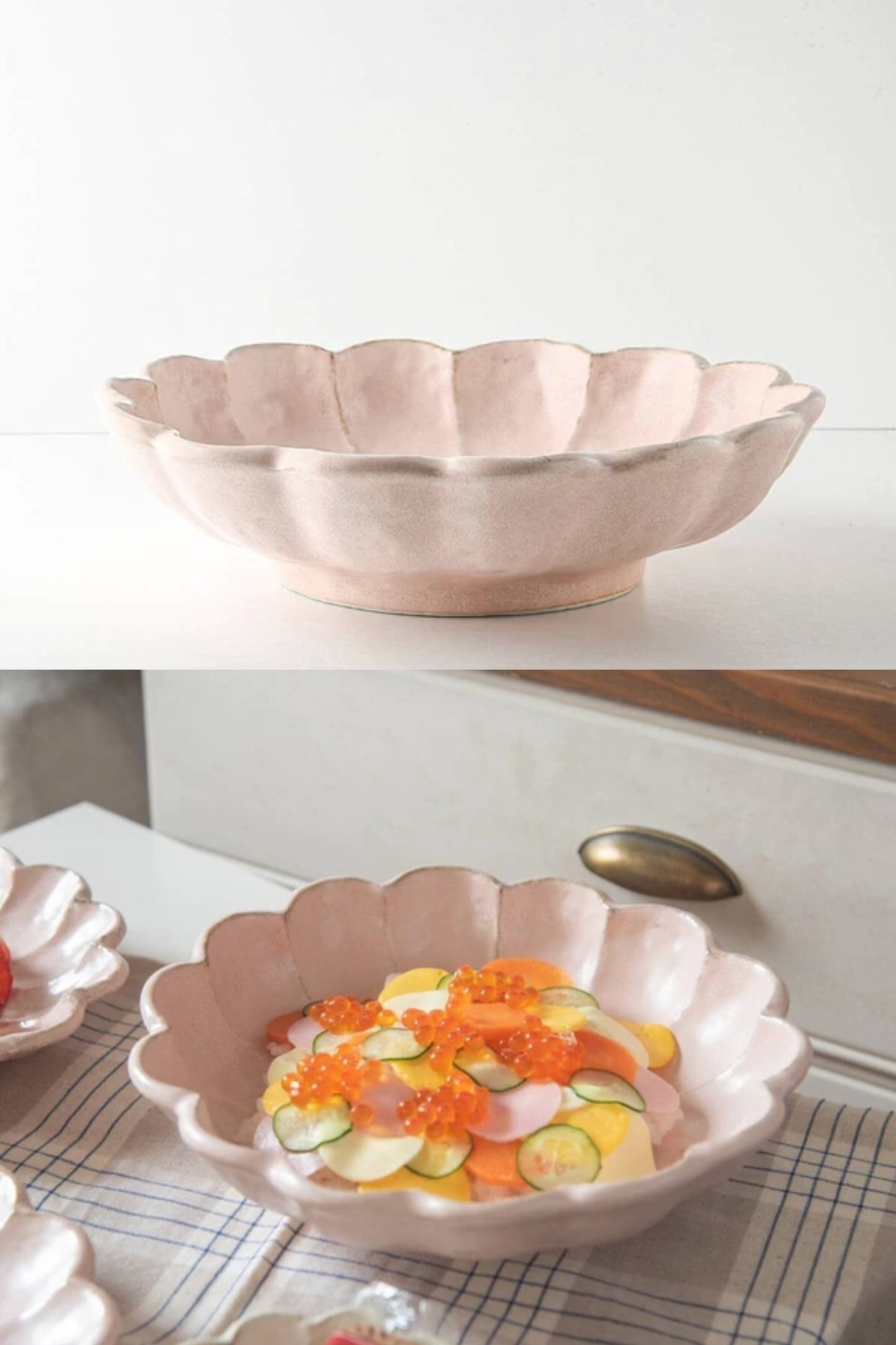 KANEKO KOHYO Rinka Flower 24cm 9.5 inch Large Bowl Pink