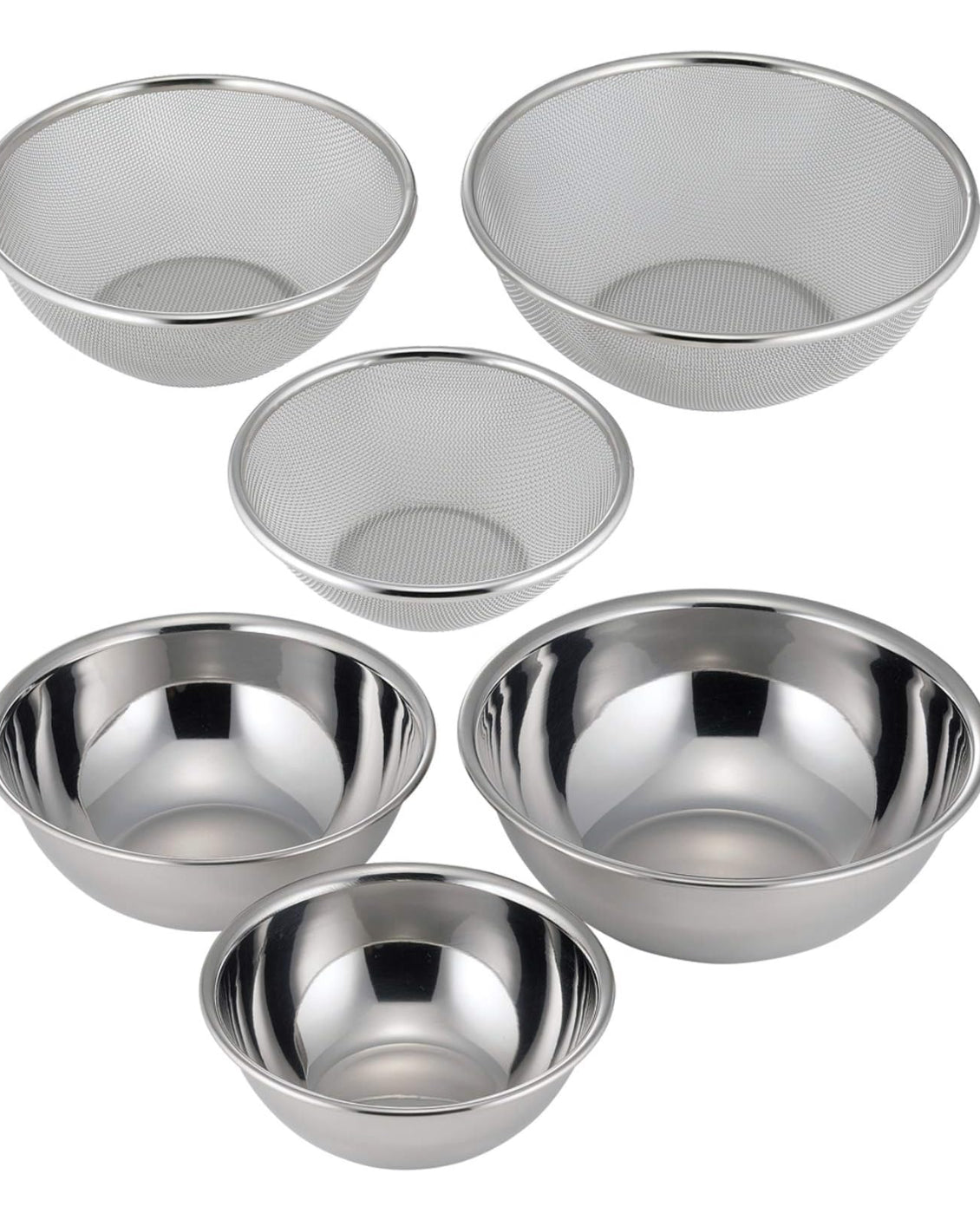 Japan Tsubame Shimomura Stainless Colander and Bowl Set of 6