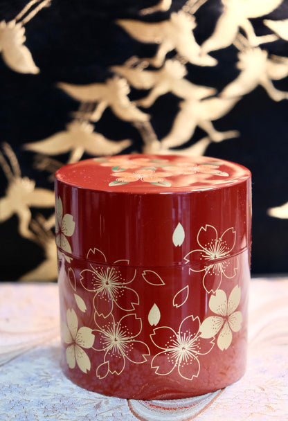 Japan lacquerware High Quality Cherry Blossom Tea Canister