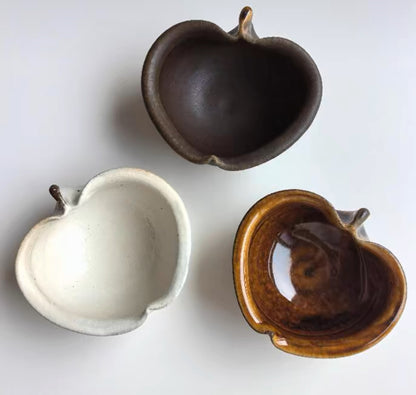 古谷浩一 Hirokazu Furutani Handmade Earthenware iron sprinkled apple bowl-Brown