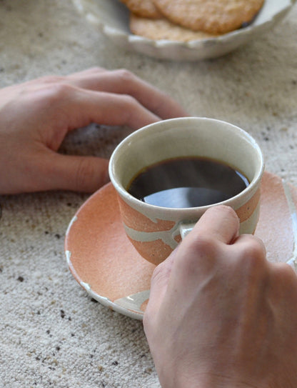 Shigaraki Handmade "Lava" Cup & Saucer Set