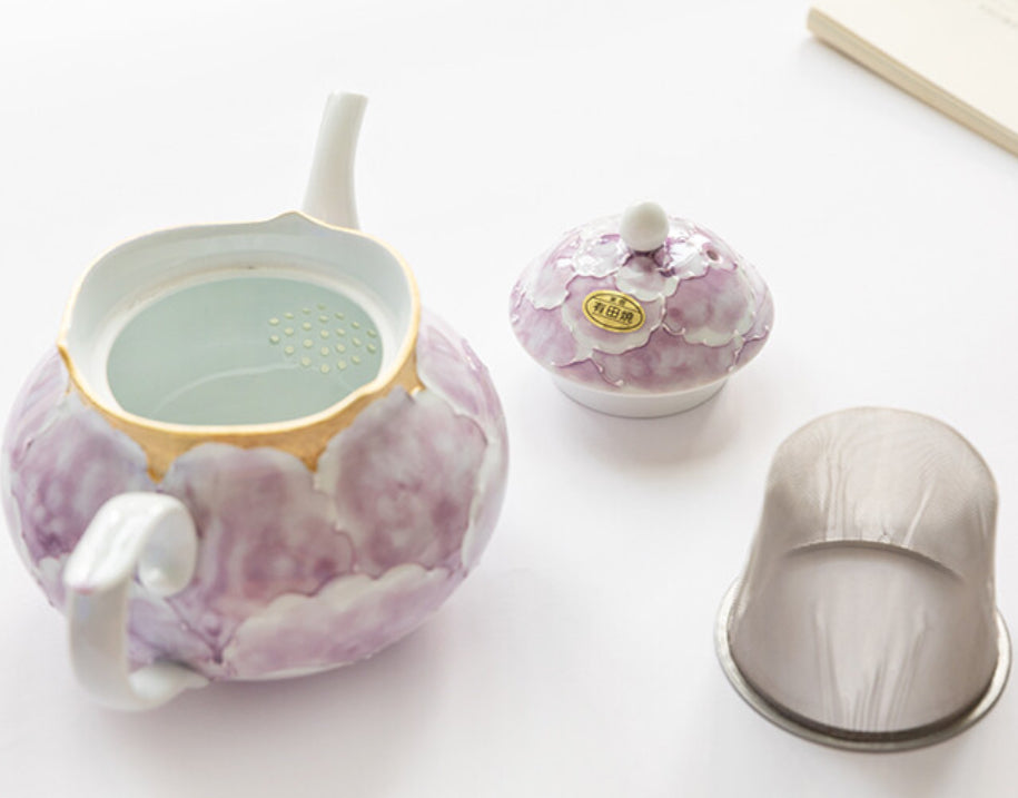 文山窯-Arita Yaki Peony Flower Teapot (Gift Box）