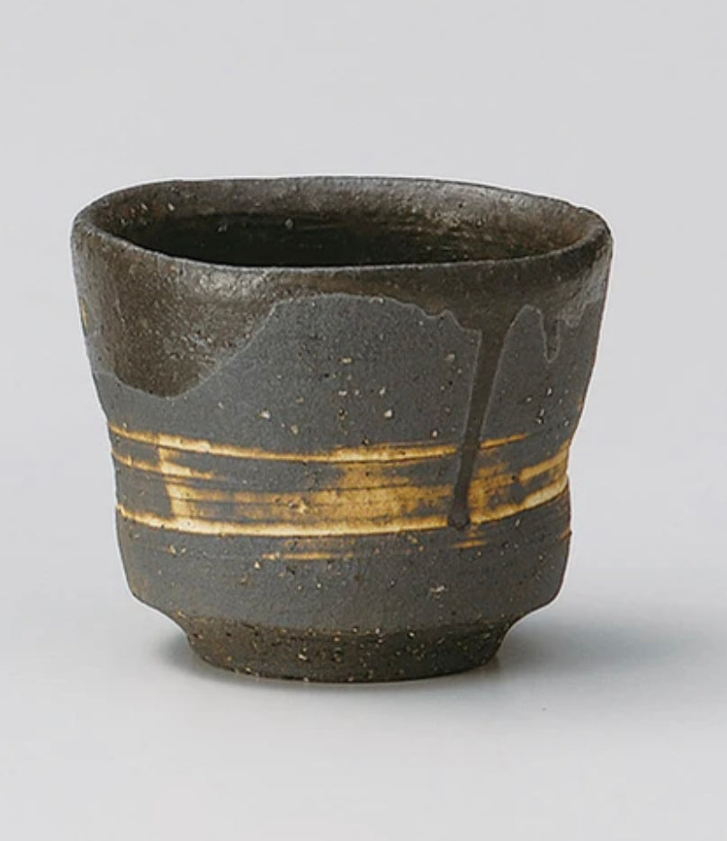 Shigaraki Gold brush Handmade Ceramic Tea Cup