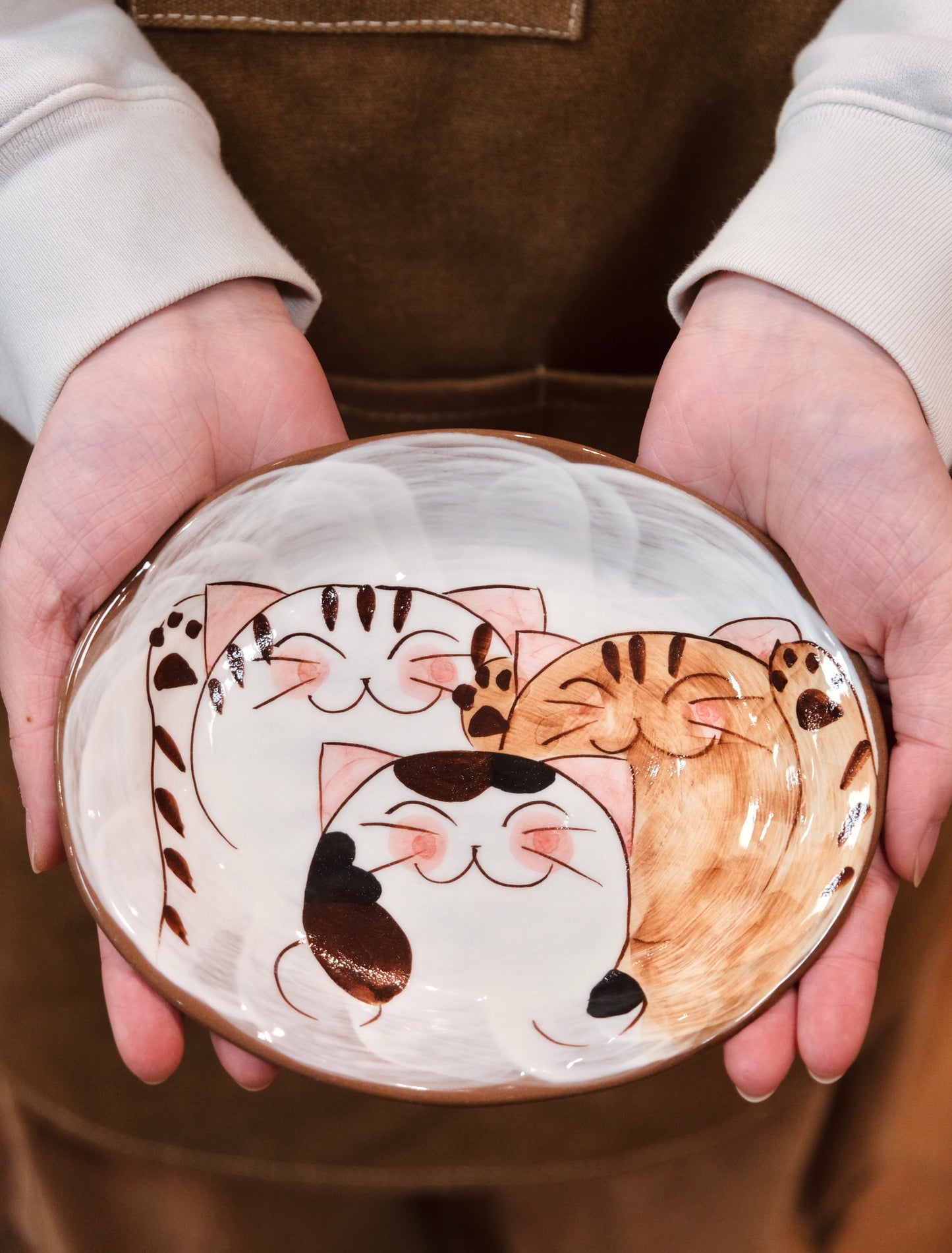 Hasami ware Handcraft Kitty Cat Small Plate