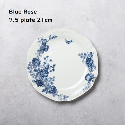 Japan Made Minoyaki Vintage Blue Rose Series