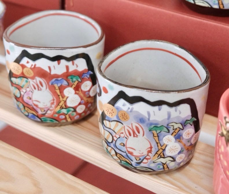 Yudachi Gama Handcraft Lucky Rabbit Cup /Tumbler 2 pcs Set - Limited Edition (Gift Box)