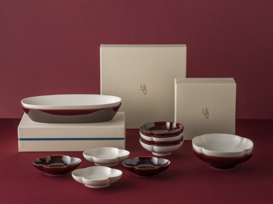 MIYAMA MIZU MIZU "瑞“ by RINA ONO 5'' Small Dish Set For 2 (Gift Box)