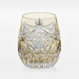 [KAGAMI CRYSTAL] Whiskey Glass Evening Lull (Yellow) By JUNICHI NABETANI Master Of Traditional Crafts Edo Kiriko