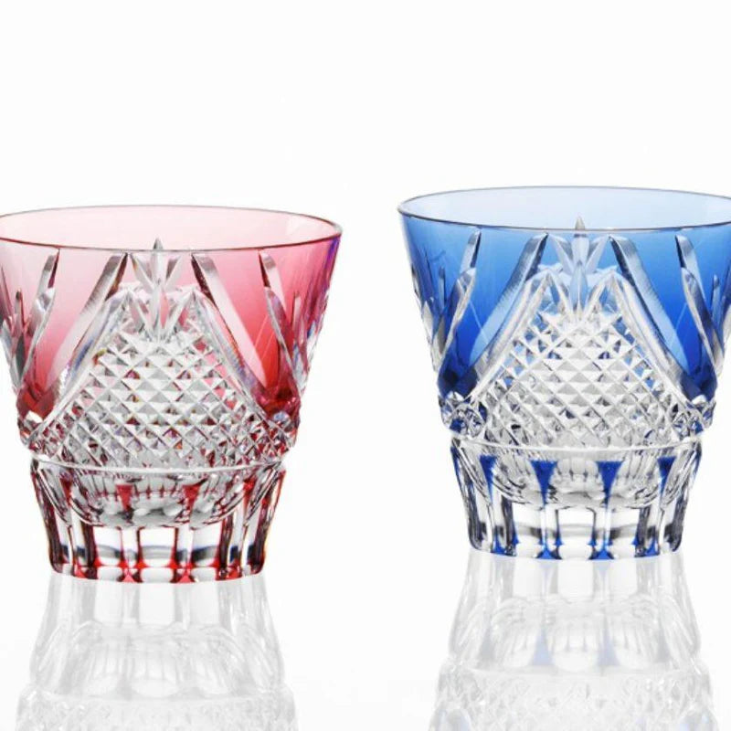 [KAGAMI CRYSTAL] A Pair Of Sake Cups FUJI | EDO KIRIKO |