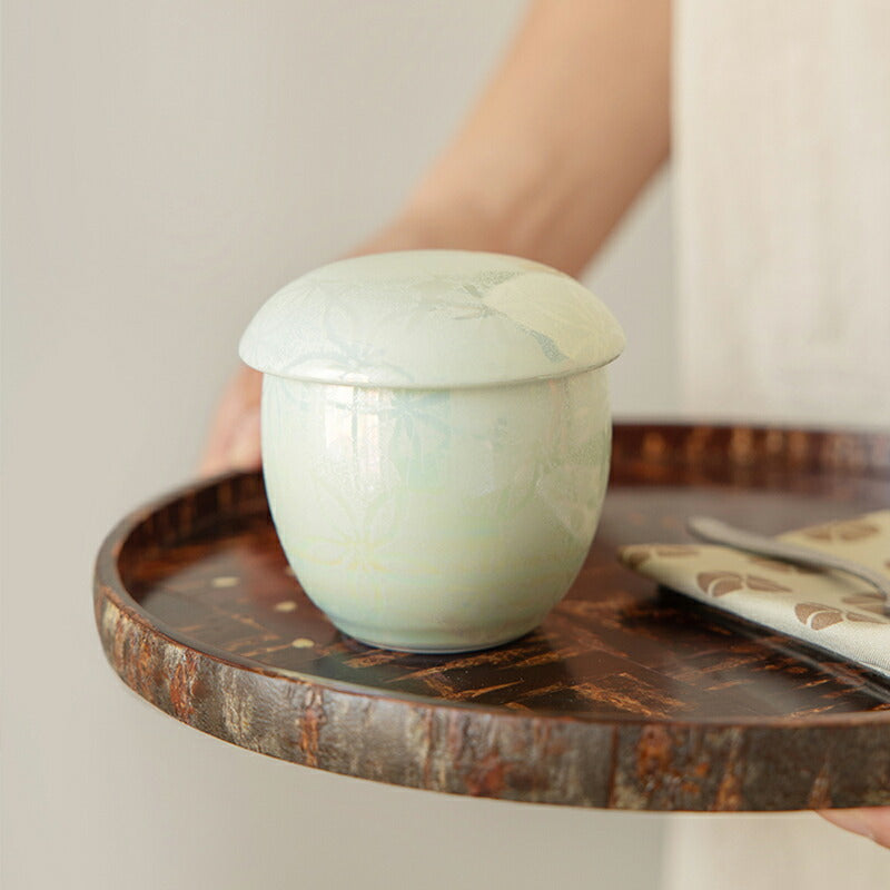 Japan Arita Hasami Ware Ivory Steam Bowl with Lid Chawanmushi