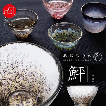 Tsugaru Handblown Sake Cup The Seafood Delight Of Aomori Collection