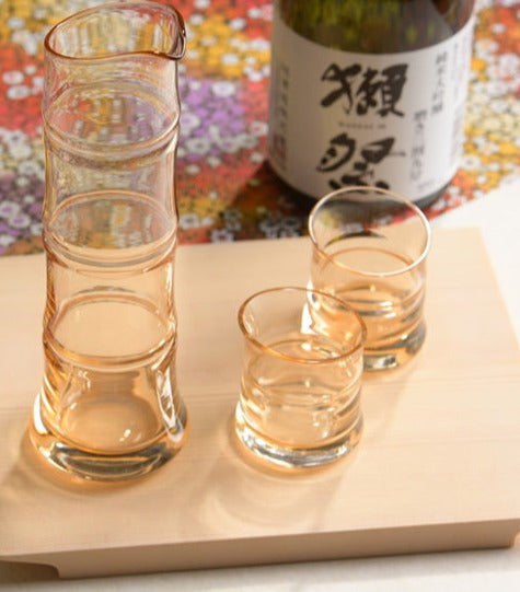 Glass Bamboo Sake Set