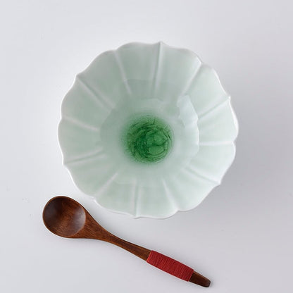 Hasami Ware 洸琳窯 Handmade Green Flower Bowl