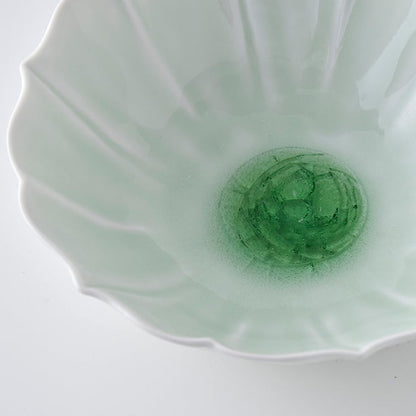 Hasami Ware 洸琳窯 Handmade Green Flower Bowl