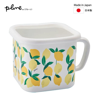 Plune Enamel Storage Jar/Square Pot With Handle(Gift Box)