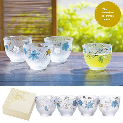 Aderia “Four Season” Cold Tea Cup /Sake Cup 4pcs Set(Gift Box)