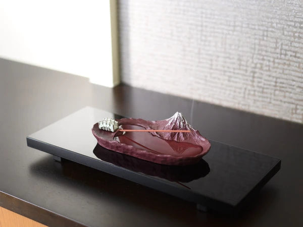 JAPAN GINGA-DO IKEBANA ALUMINIUM MT FUJI Incense Stand(Gift Box)