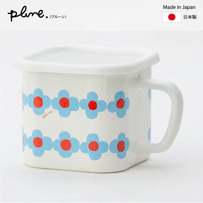 Plune Enamel Storage Jar/Square Pot With Handle(Gift Box)