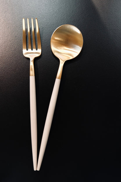 Cutipol Goa Dessert spoon/fork (Ivory/Gold)