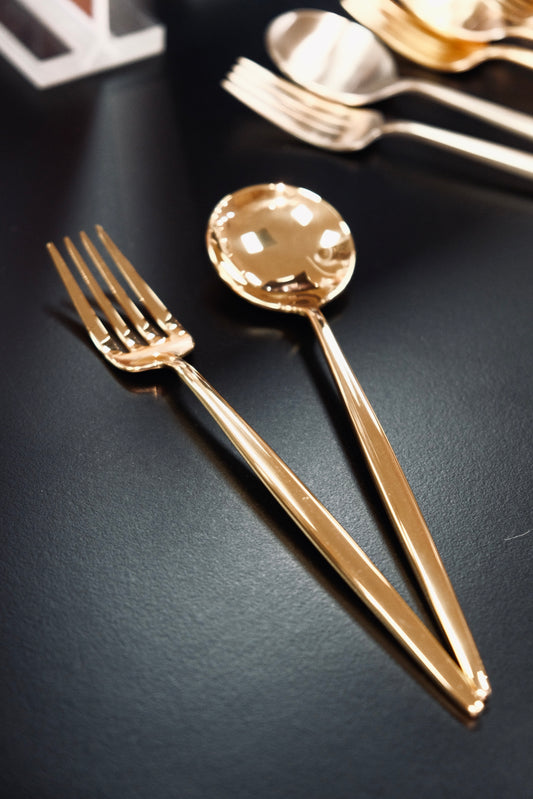 Cutipol Moon Dessert spoon/fork (Shiny Gold)