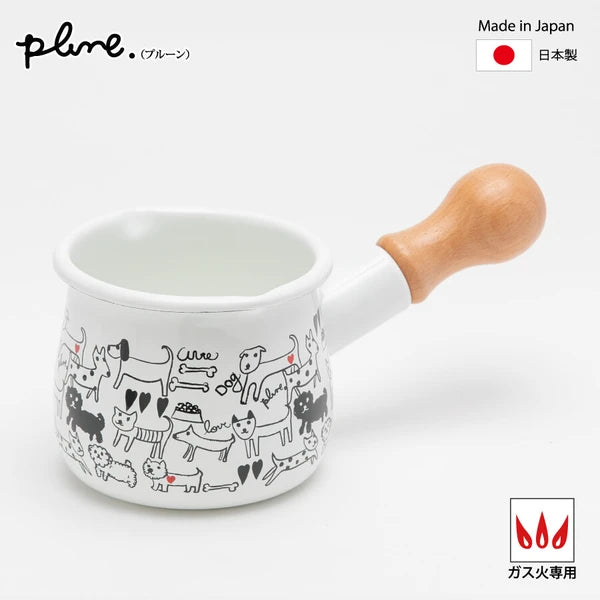 Plune Enamel Storage milk Pot With Handle(Gift Box)