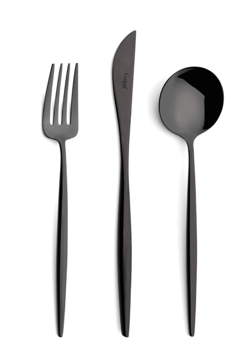 Cutipol Moon 3-pcs Flatware-Shiny All Black