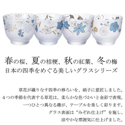 Aderia “Four Season” Cold Tea Cup /Sake Cup 4pcs Set(Gift Box)