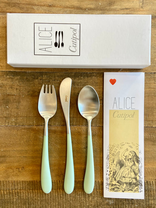 Cutipol Alice 3-pc Children's Flatware Set-Celadon (Gift box)