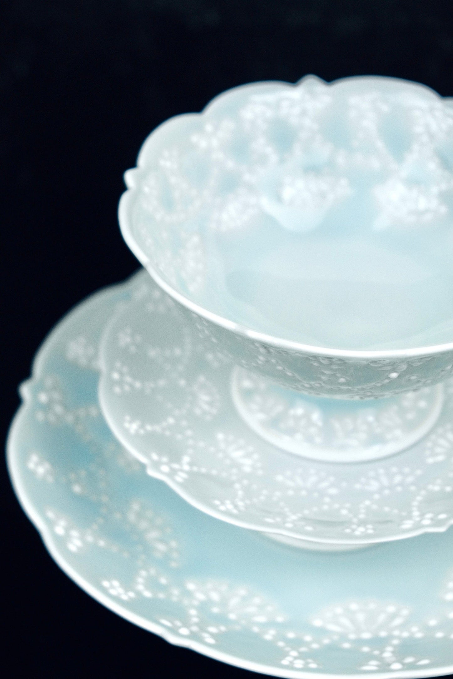 【Limited Edition】Artisans-大串真司 Ougushi Masashi High Ground Plate L (White Blue)