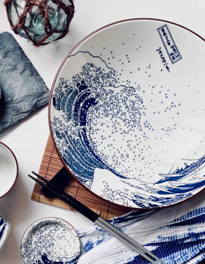 Japan Made Minoware Large Ramen Bowl-Hokusai Fuji