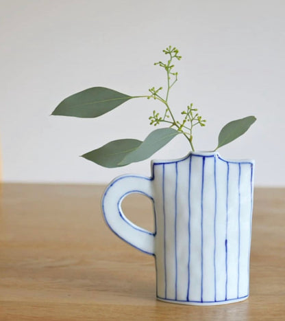 Artisans- Mayuki kato-加藤真雪 Reversible design Rectangle Strip Vase with Handle（L/13cm）