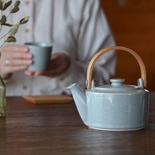 SALIU 祥SYO Earthen Teapot Japanese Tea Pot Gift Set （Gray）