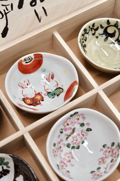 YUDACHI GAMA HANDCRAFT MINI DISH BOWL SET 6PCS (WOODEN BOX)