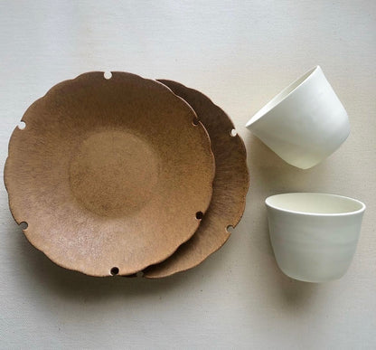 Yoshida Pottery Yukiwa Plate (Brown)