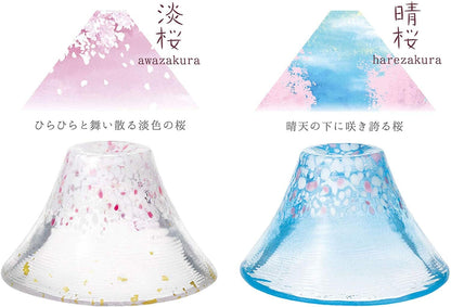 Toyo Sasaki Glass Sake Cups Set- Mt. Fuji Sakura(250ml/35ml)