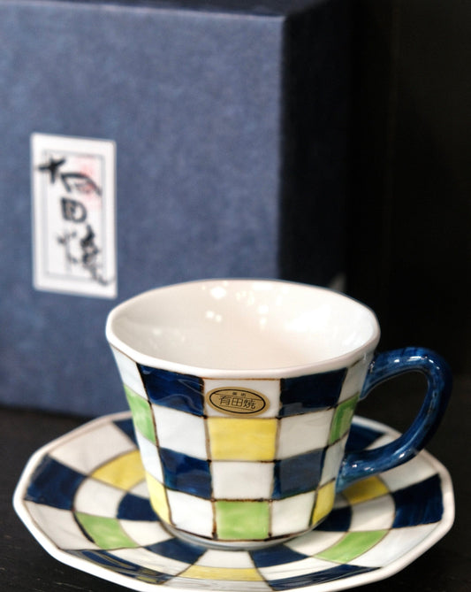 Japan Arita Ware -SOUTA KILN 惣太窯 Handmade Cup and Saucer Set (Gift Box)