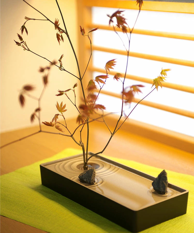 JAPAN GINGA-DO IKEBANA ALUMINIUM FLOWER VASE  COLLECTION (Gift Box)