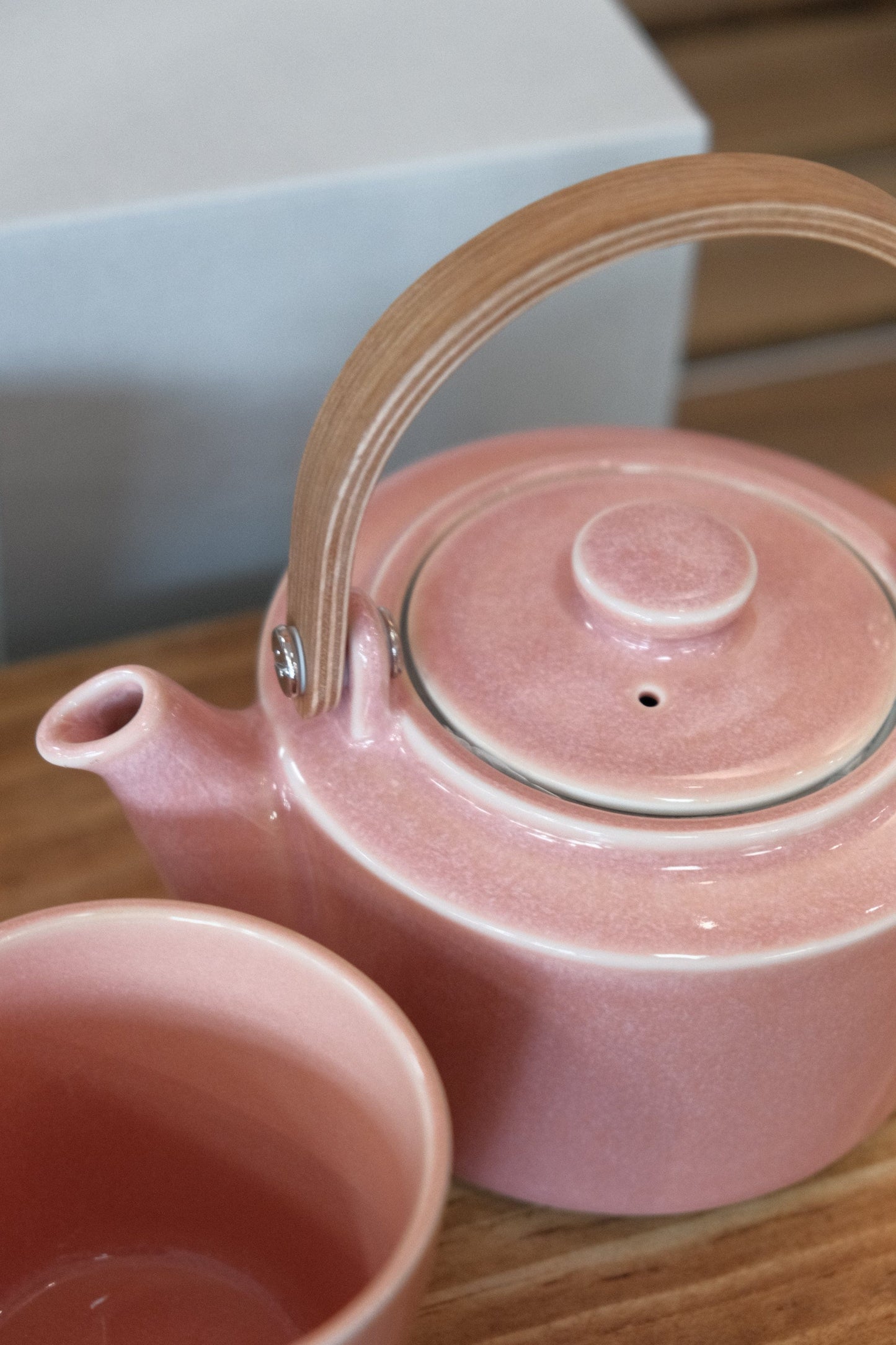 SALIU 祥SYO Earthen Teapot Japanese Tea Pot Gift Set（Peach）