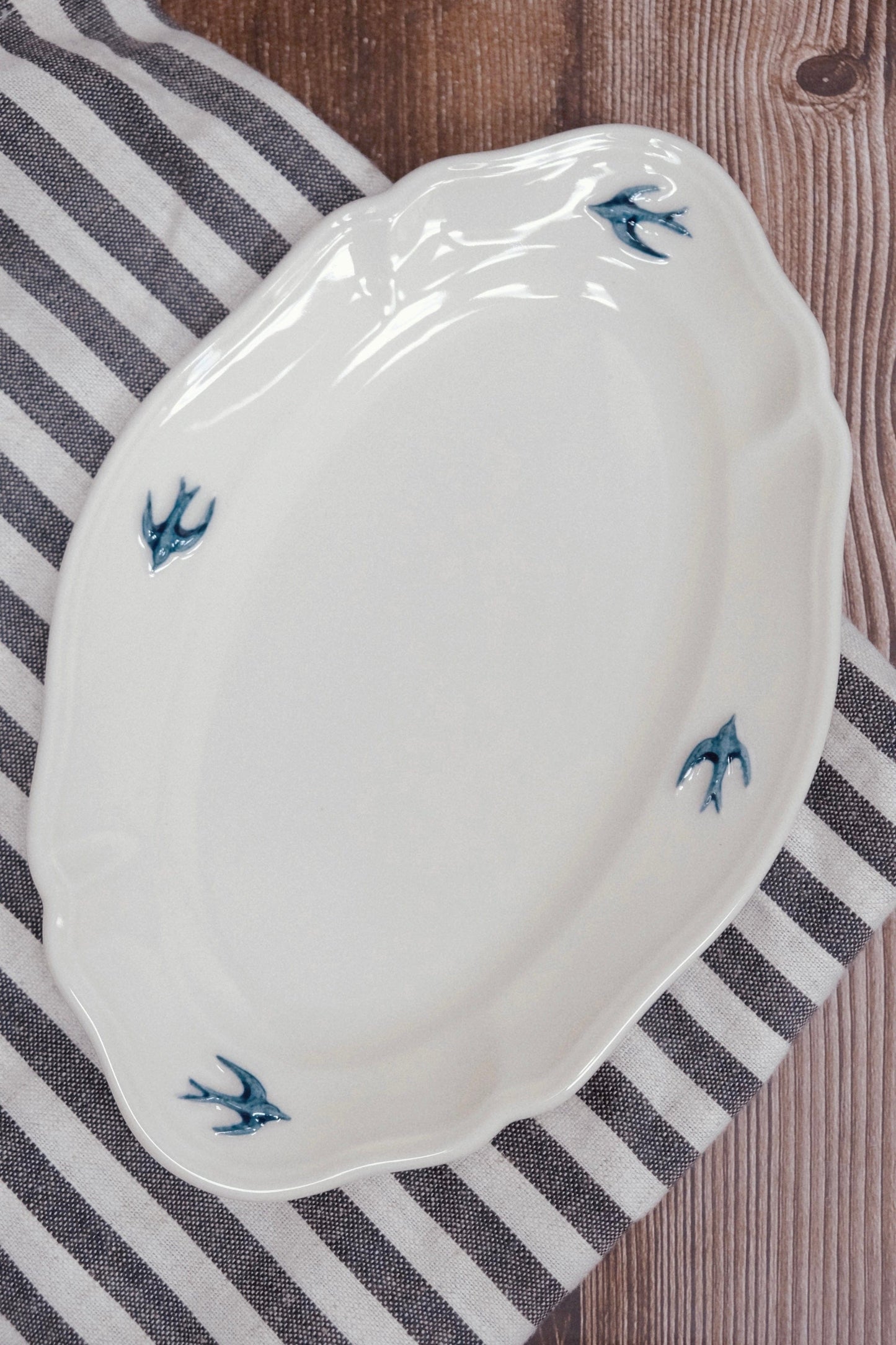 MARUMITSU STUDIO M Early Bird Oval Dinner Plate (L)